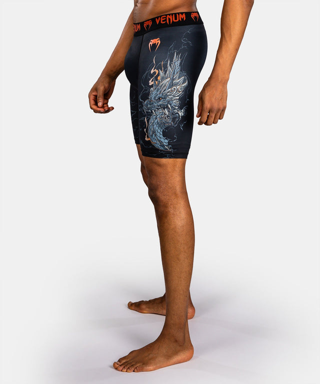 Pantaloncini a compressione Venum Thunder Dragon – Nero/Grigio/Rame