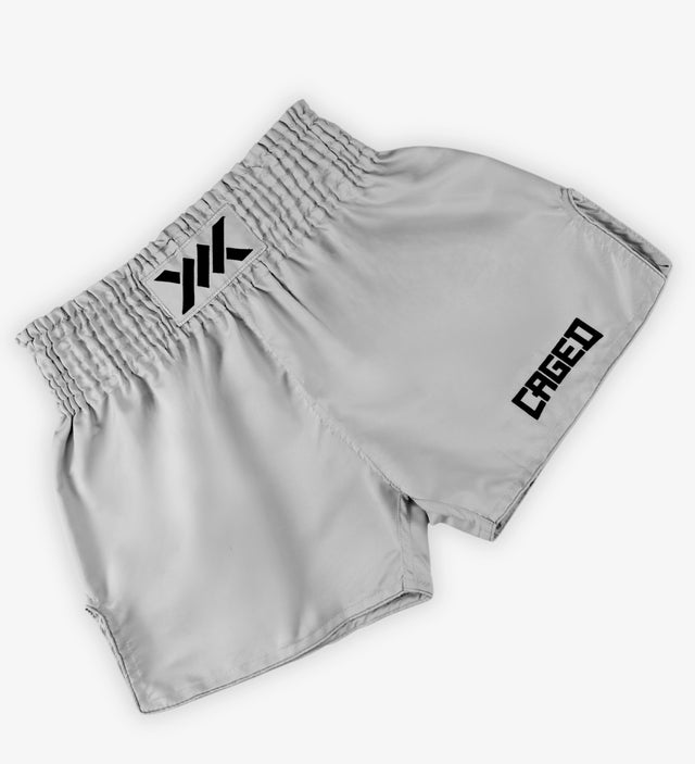 Caged Muay Thai shorts Classic - Lys grå/sort kvinde