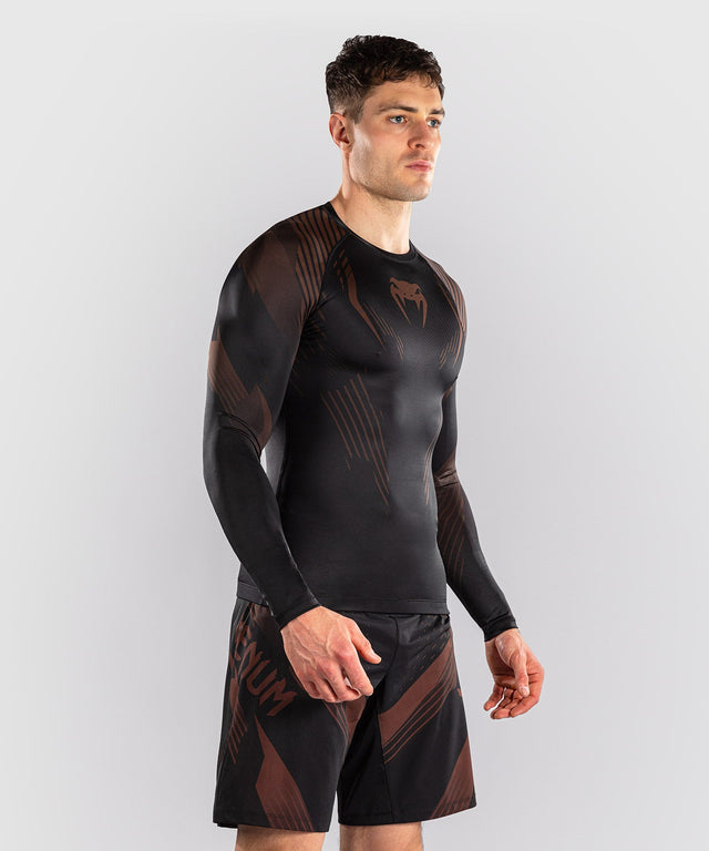Venum Rashguard No-Gi 6.0 Long Sleeves – Black/Brown