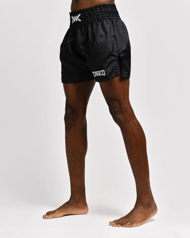 Muay Thai trenky Caged Classic – Černé/Bílé