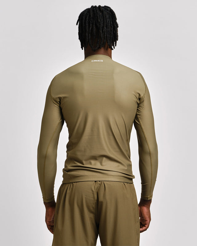 Rashguard Caged Tactical Manches Longues – Vert Militaire