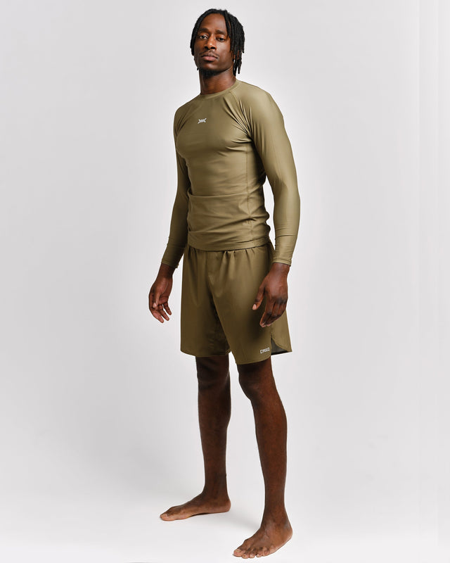 Rashguard Caged Tactical Manches Longues – Vert Militaire
