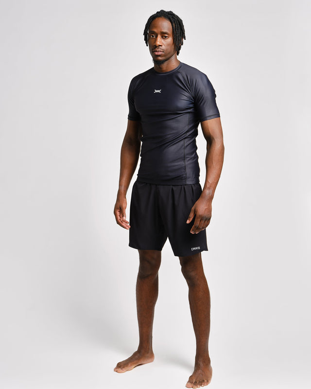 Caged Tactical Rashguard Korte Ærmer – Sort