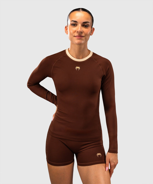 Rashguard cu mâneci lungi Venum Viper pentru femei – Maro