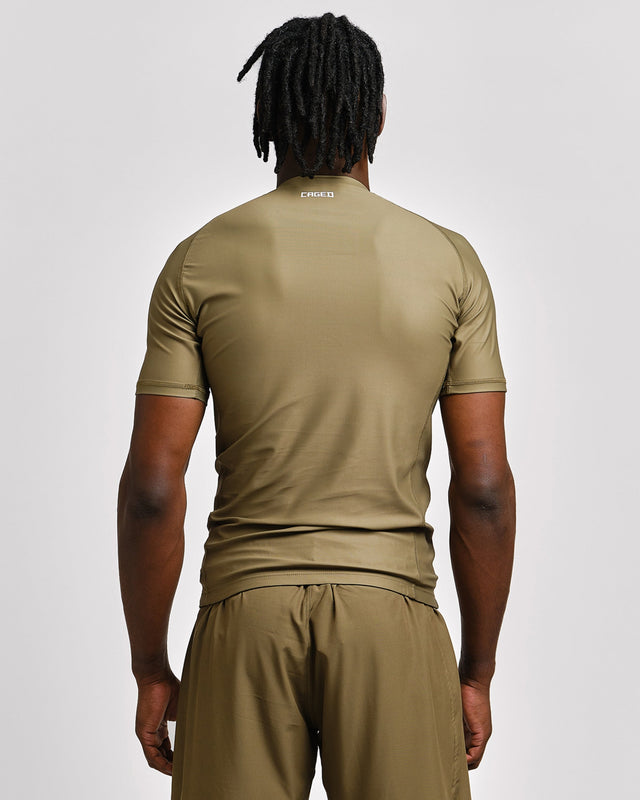 Caged Rashguard Tactical Kurzarm – Armeegreen