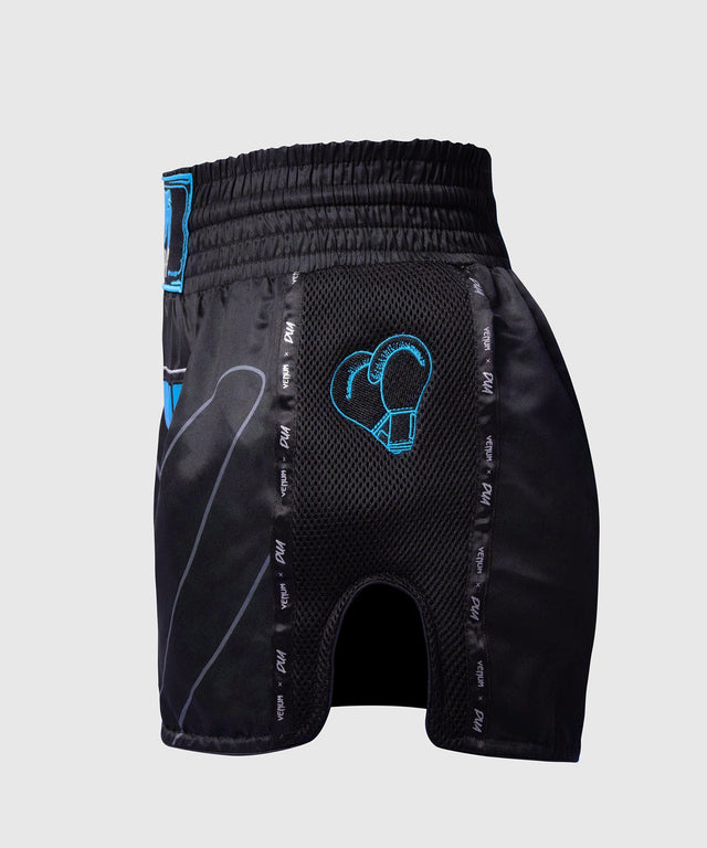 Venum Muay-Thai-Shorts x Dua – Schwarz/Electric Blue