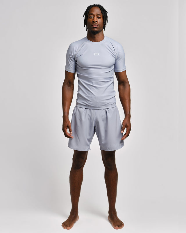 Rashguard Caged Tactical Maniche Corte – Gunmetal Grey
