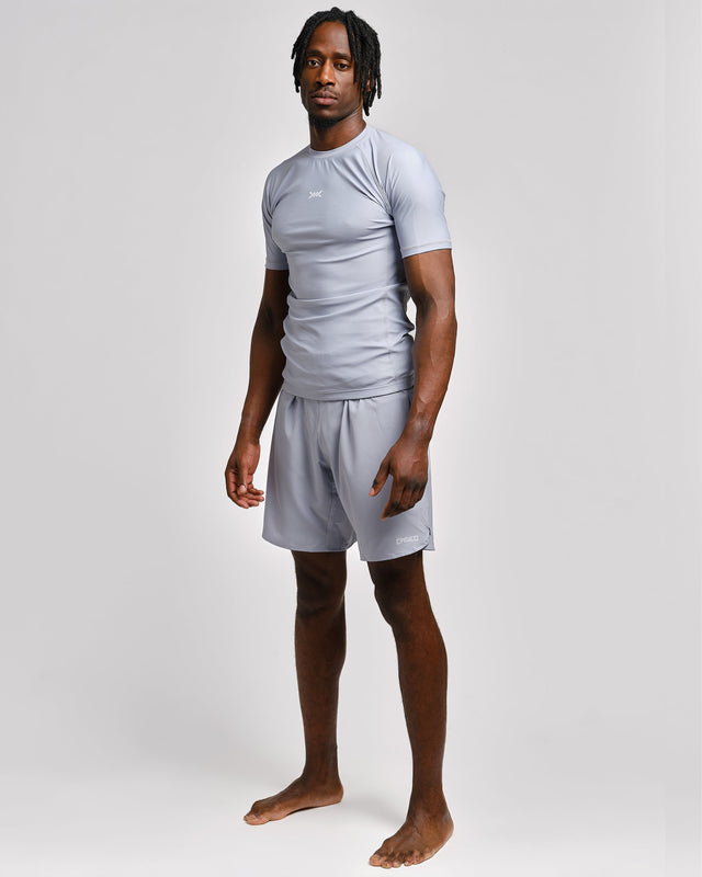Rashguard Caged Tactical Maniche Corte – Gunmetal Grey