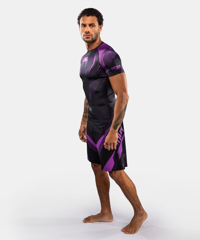Venum Rashguard No-Gi 6.0 Kurzarm – Schwarz/Lila