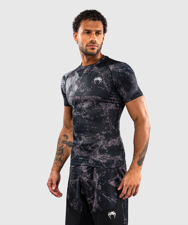 Venum Rashguard Rage & Workout Krátké rukávy – Černá/Šedá