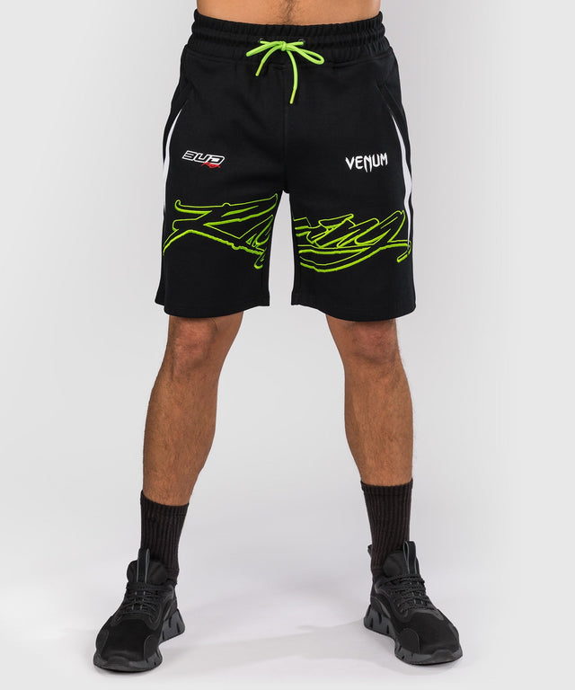 Spodenki Venum x Bud Racing – Czarne/Białe/Limonkowe