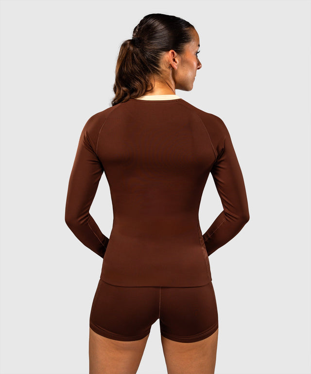 Rashguard cu mâneci lungi Venum Viper pentru femei – Maro