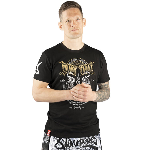 8 WEAPONS T-shirt Sak Yant Tigers – Sort