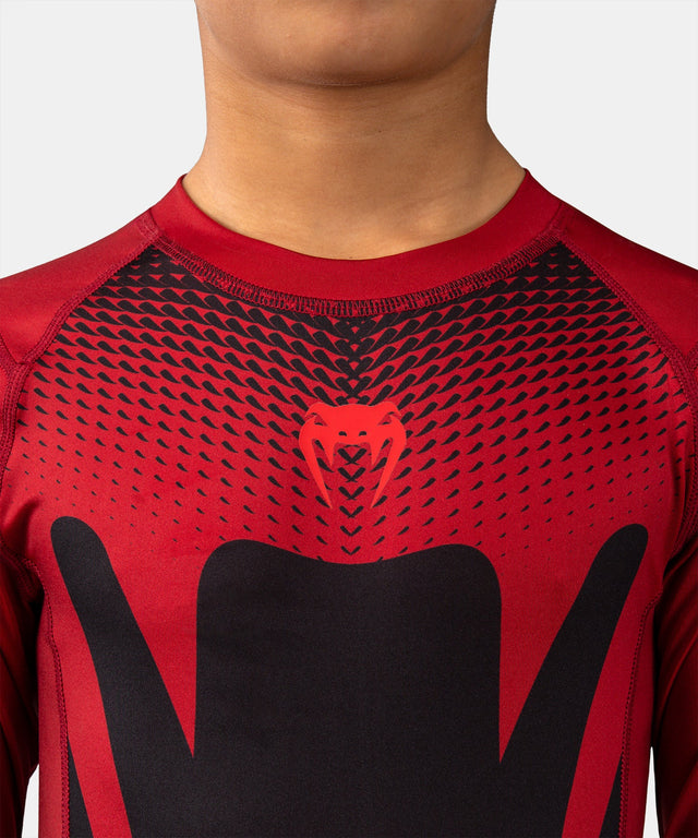 Rashguard Venum Attack Maniche Lunghe Bambini - Nero/Rosso