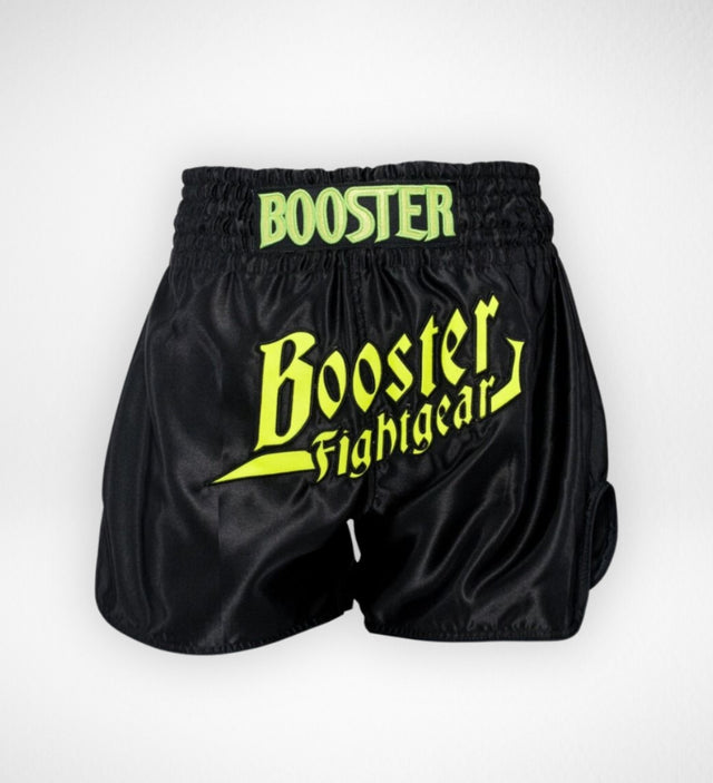 Shorts de kickboxing Booster Thunder – Noir/Jaune