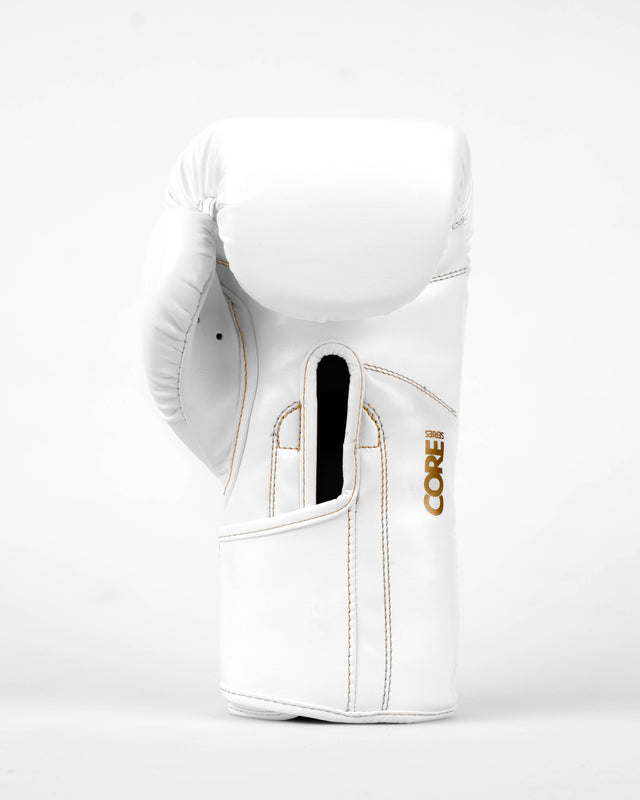 Luvas de boxe Caged Core – Branco/Ouro