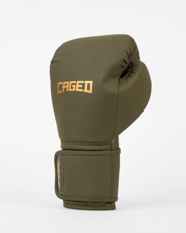 Mănuși de box Caged Core – Kaki Verde/Aur