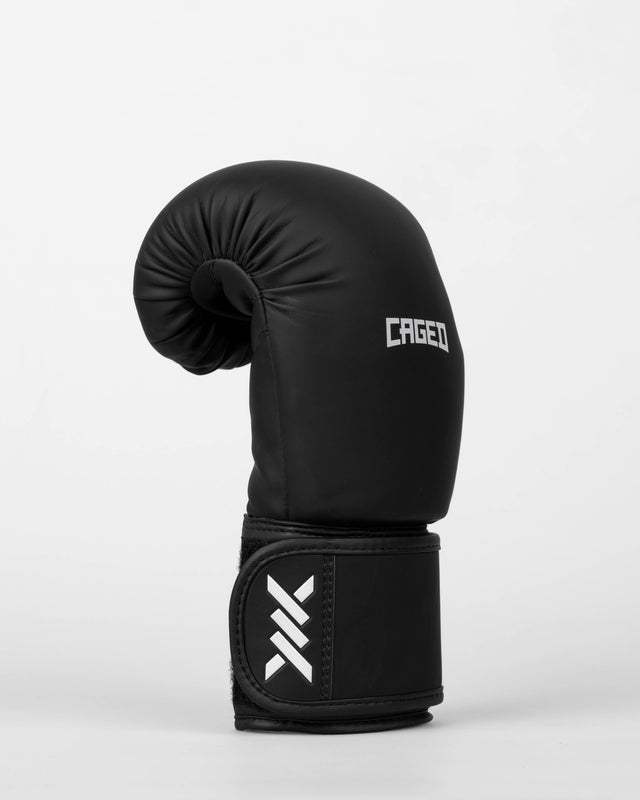 Mănuși de box Caged Spark Copii – Mat Negru/Alb