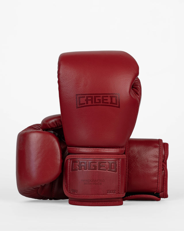 Caged Boxhandschuhe 'X' Series – Bordeaux Rot