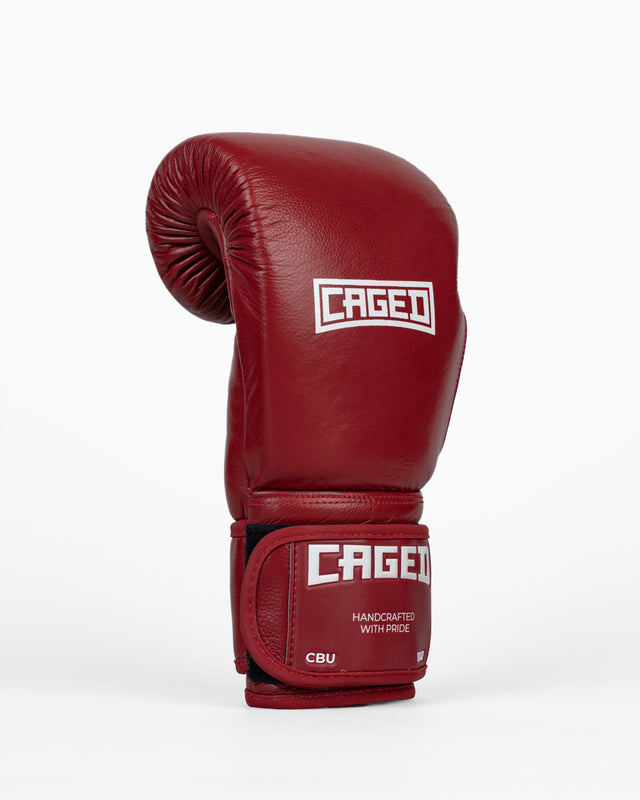 Luvas de boxe Caged 'X' Series – Bordô/Branco
