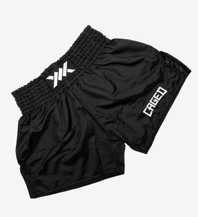 Caged Muay Thai shorts Classic – sort/hvid kvinde