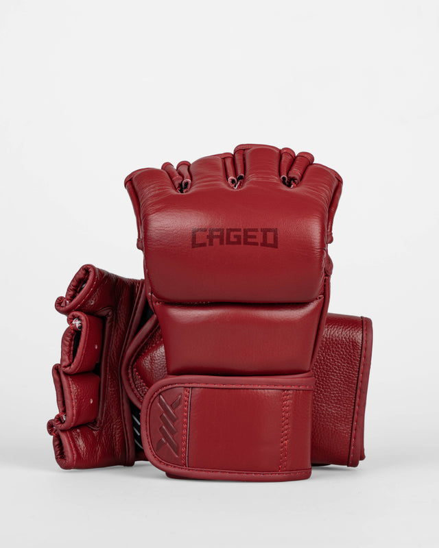 Caged MMA-Handschuhe 'X' Series – Bordeaux Rot