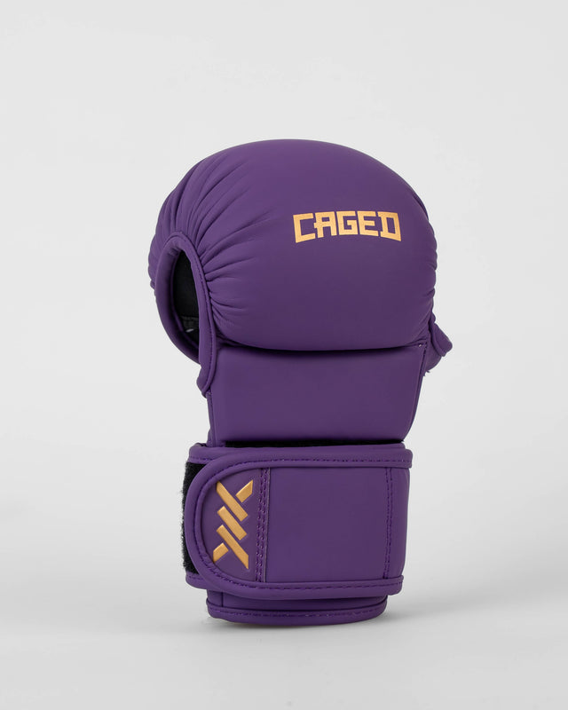 Guanti da sparring MMA Caged Shadow – Viola/Oro