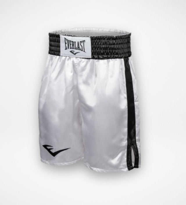 Shorts de boxe Everlast – Blanc/Noir