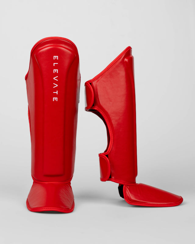 Espinilleras Elevate Prime Niños – Rojo