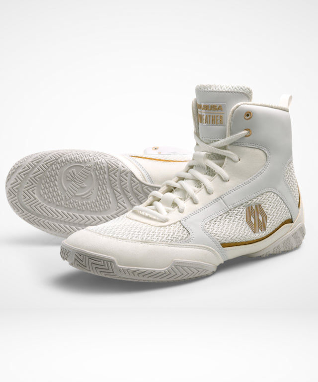 Botas de boxe Hayabusa x Mayweather Champ – Branco/Ouro