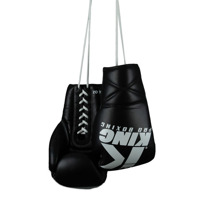 Luvas de boxe King Pro Boxing XK com fecho de cordão – Preto/Branco