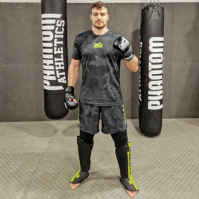 Phantom Athletics Træningsshirt EVO Neon – Sort Camo/Neon