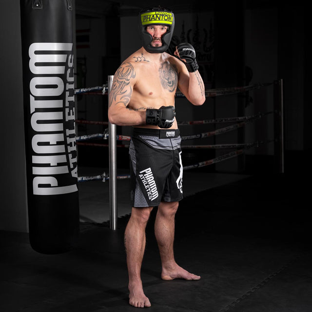Casco da boxe Phantom Athletics Apex Full Face – Nero/Neon