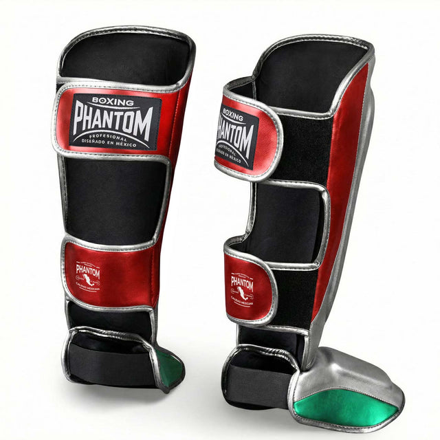 Phantom Athletics Skinnebensbeskyttere Mexico – Sølv/Grøn/Rød