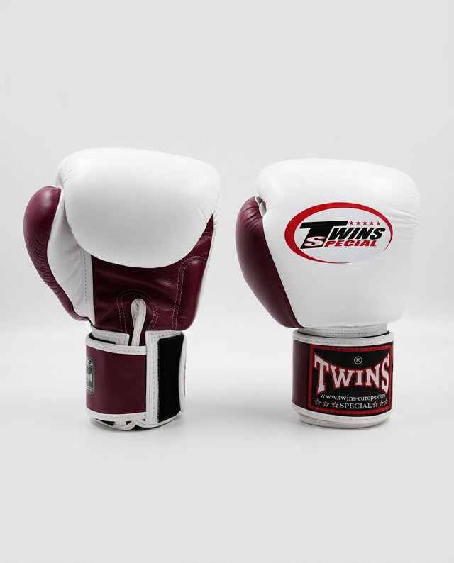 Guantes de boxeo Twins BGVL3 – Blanco/Burdeos