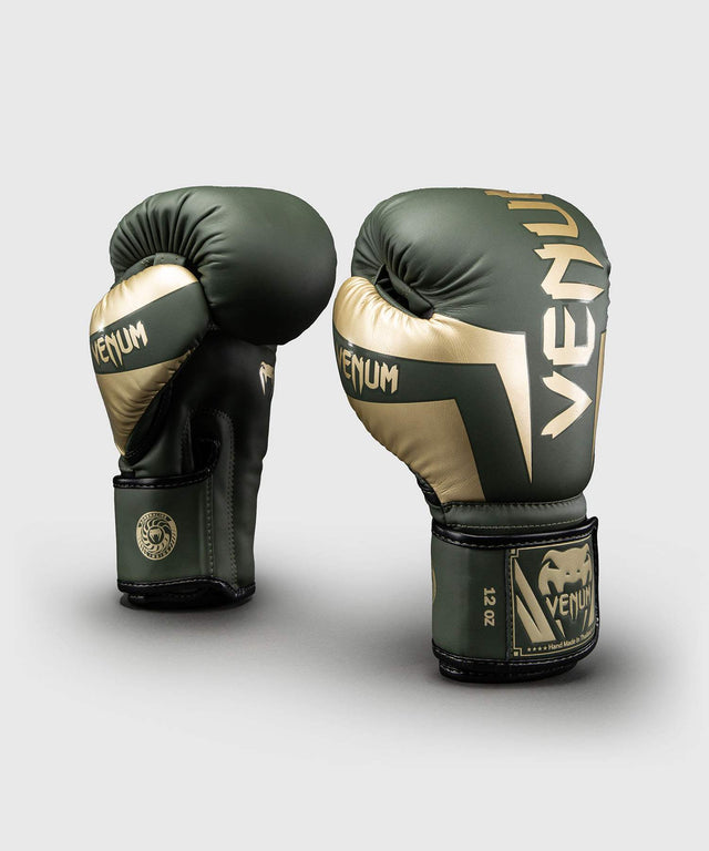 Gants de boxe Venum Elite – Kaki Vert/Or