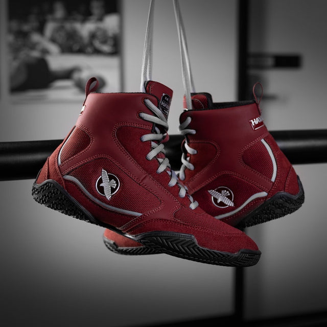 Botas de boxeo Hayabusa Pro – Burdeos/Gris