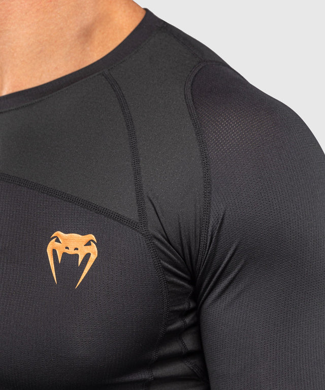 Venum Rashguard G-Fit Revolution lange ærmer - Sort/Kobber