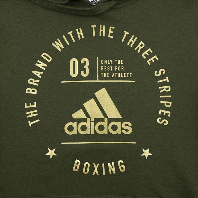 Camisola com capuz Adidas Community Boxing – Verde/Ouro