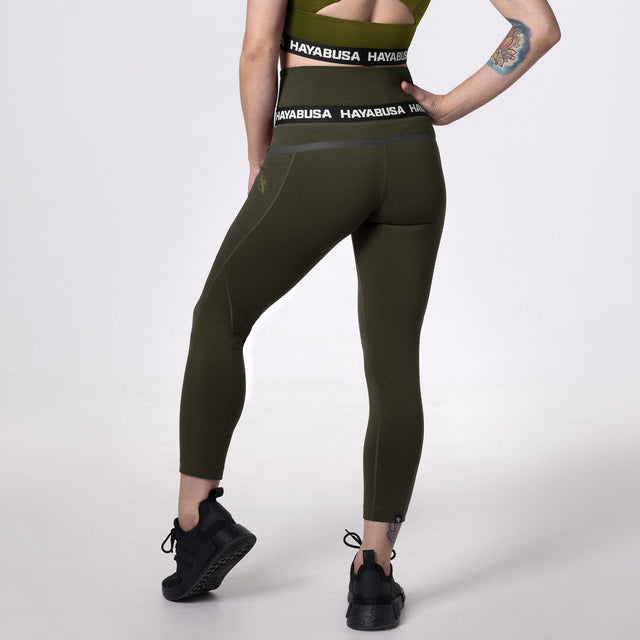 Leggings Hayabusa High Rise 3/4 Mujer – Verde oliva