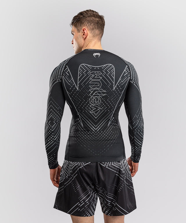 Rashguard Venum Midnight Fury s dlouhými rukávy – Černá/Šedá/Stříbrná