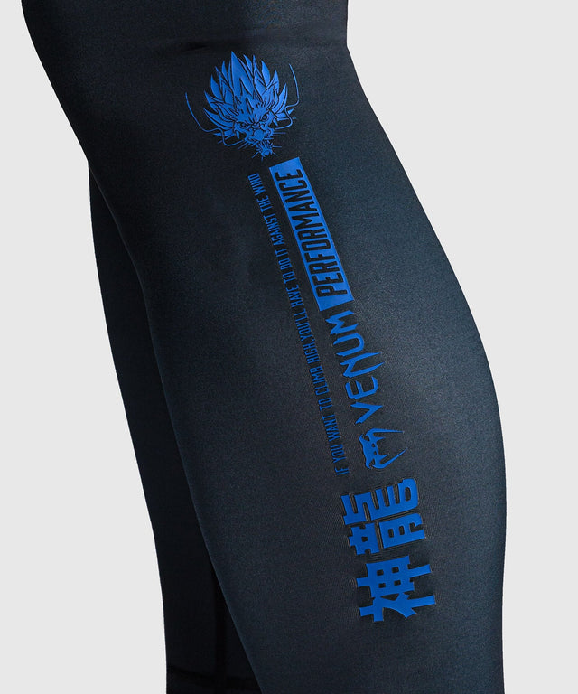 Pantaloncini a compressione Venum Thunder Dragon – Nero/Blu reale