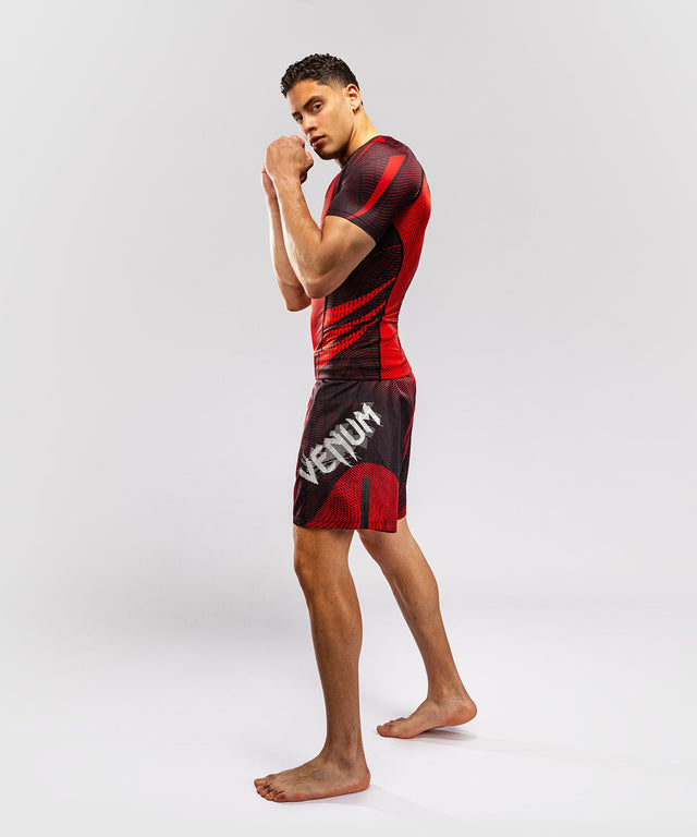 Venum Rashguard Galactic 3.0 Kurzarm – Rot/Silber