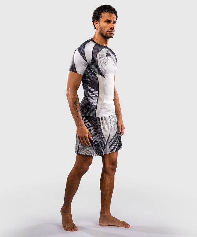Venum Rashguard Galactic 3.0 Kurzarm – Offwhite/Schwarz