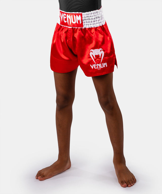 Shorts de Muay Thai Venum Classic Enfant - Rouge feu