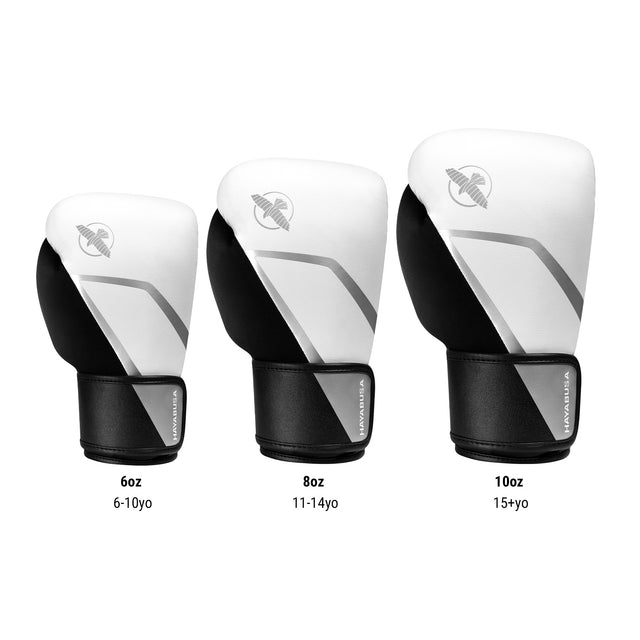 Hayabusa Boxningshandskar E1 Barn – Vit/Svart/Silver