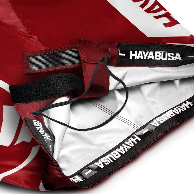 Hayabusa MMA Shorts Icon Lang – Červené/Bílé