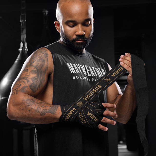 Bandes de boxe Hayabusa x Mayweather Stretch – Noir/Or