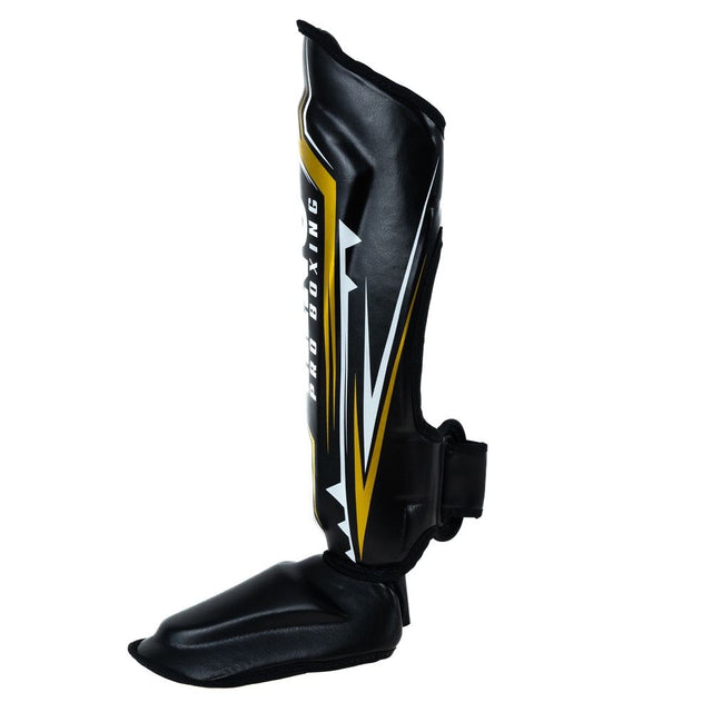 Espinilleras King Pro Boxing Spartan – Negro/Amarillo