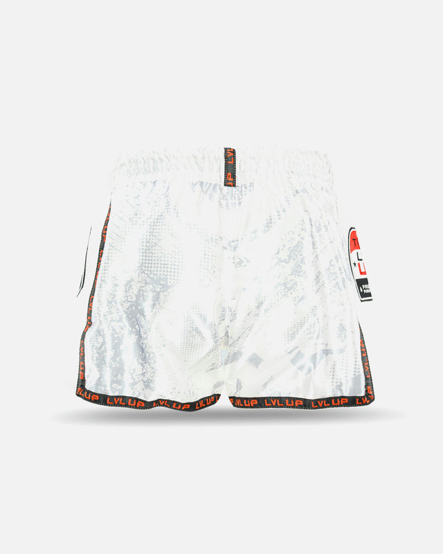 Pantaloncini Muay Thai LVL UP TKO – Bianco